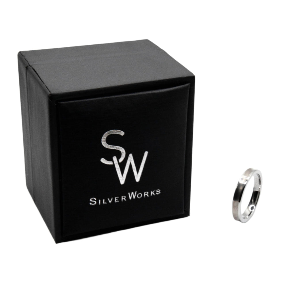 
                      
                        Lena Matte Tungsten Wedding Band Ring | SilverWorks
                      
                    