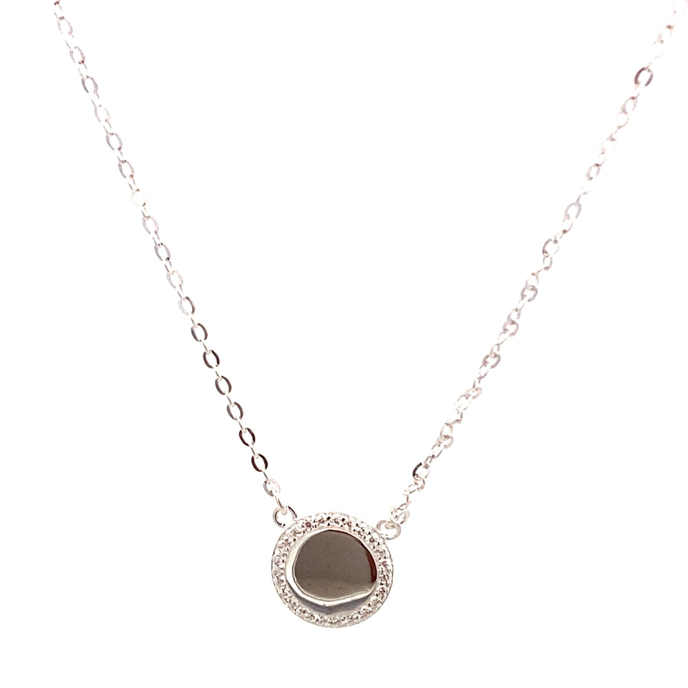 ROUND PENDANT 925 STERLING SILVER NECKLACE