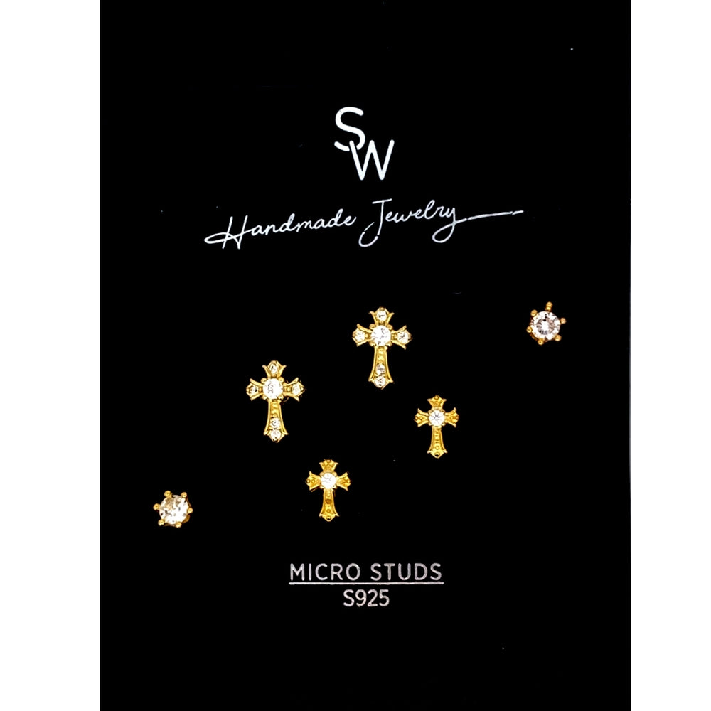 
                      
                        S793 GPLATED SET OF SMALL BIG ASTERISK CROSS W CZ STONE IN PRONG
                      
                    