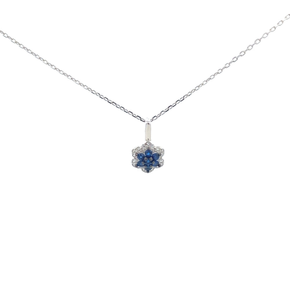 S806 FLOWER IN SHORT BLUE PETAL N CZ IN SIDE 6.00G