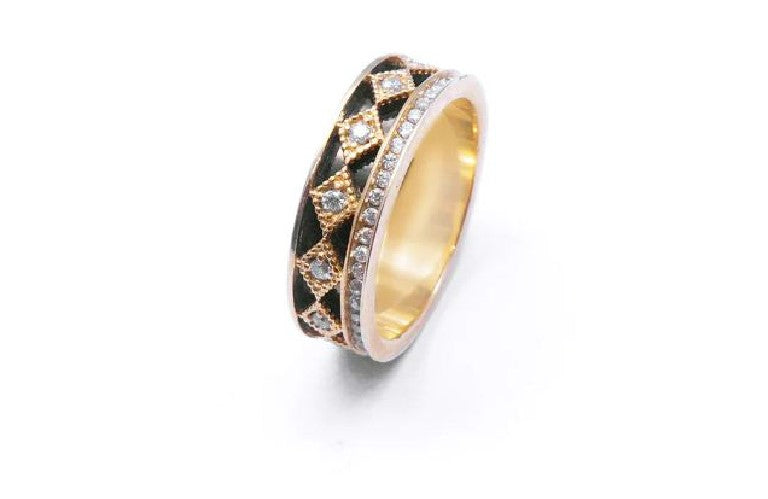 R61169 GLD PLTD DMND DSGN RING W/CZ 4.9G