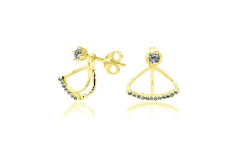 E7697 GOLDPLATED 2 IN 1 STUD W/CZ SE 1.28G