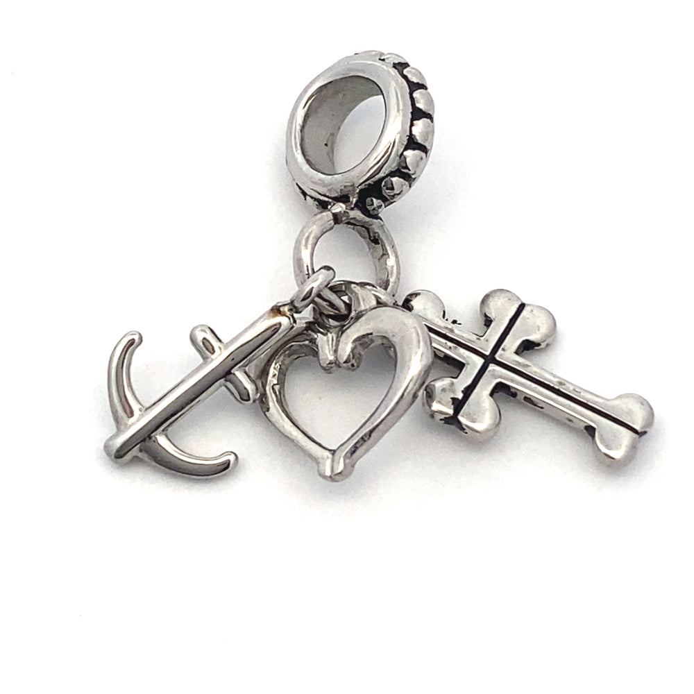 Cross, Anchor and Heart Charm