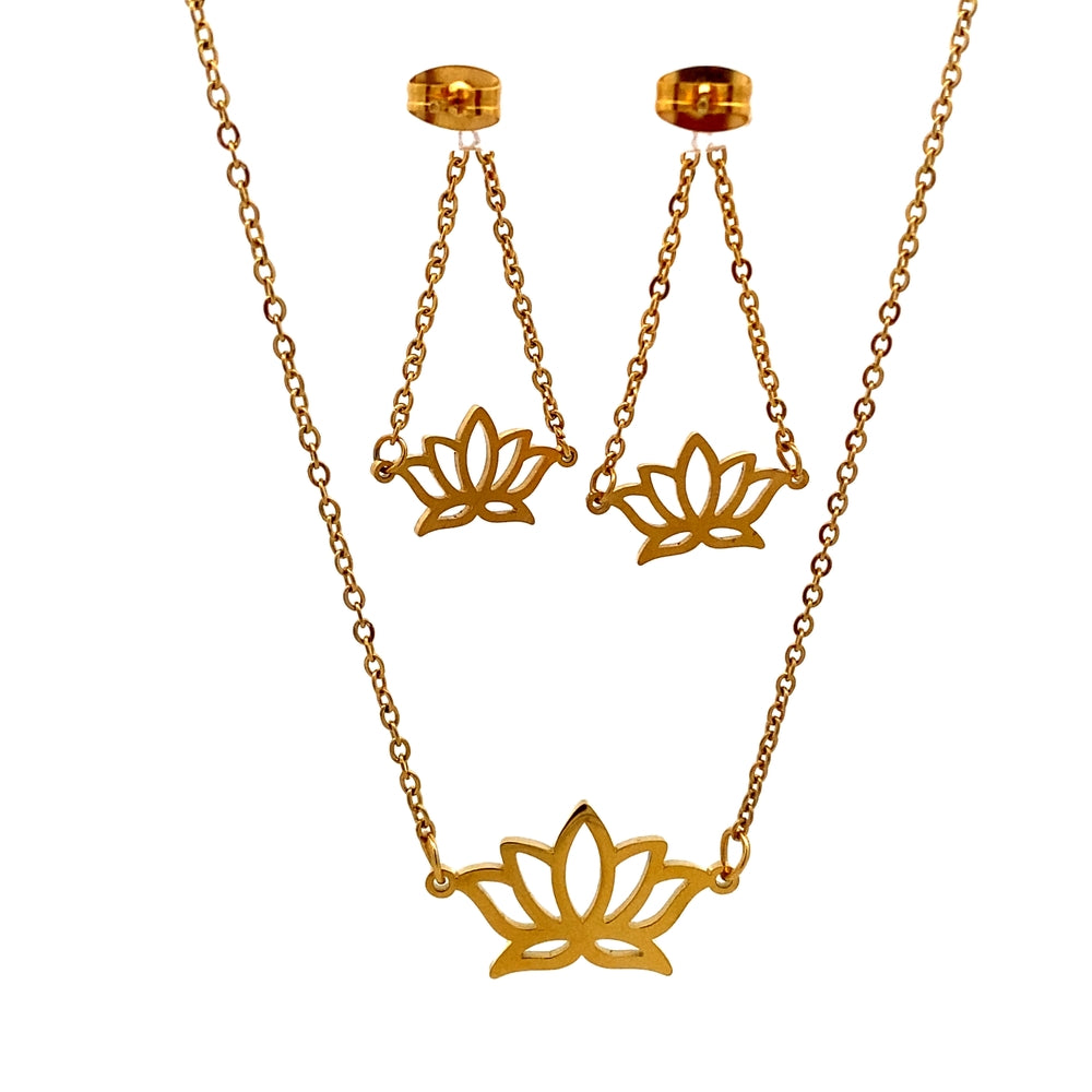 
                      
                        Sasa Lotus Stainless Steel Jewelry Set | SilverWorks
                      
                    