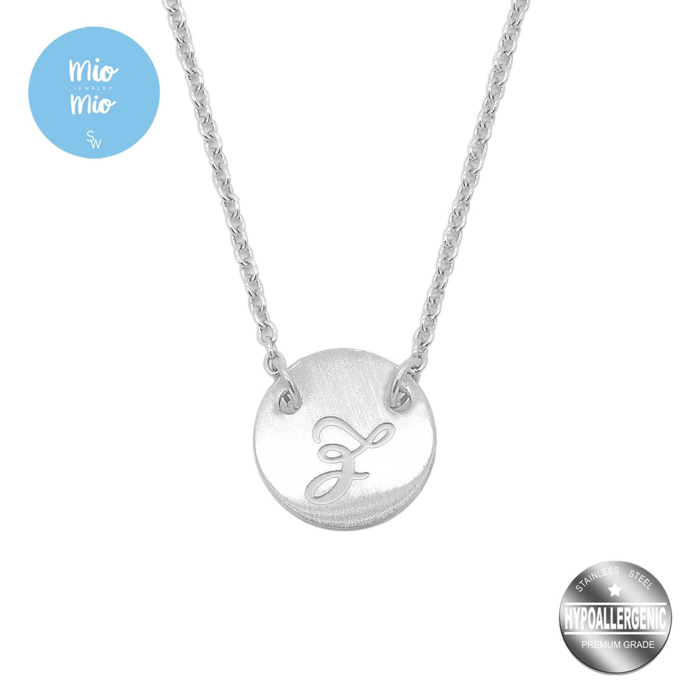 
                      
                        Mio Mio by Silverworks Fashion Letter Pendant with Rolo Chain Necklace - Fashion Accessory for Women
                      
                    