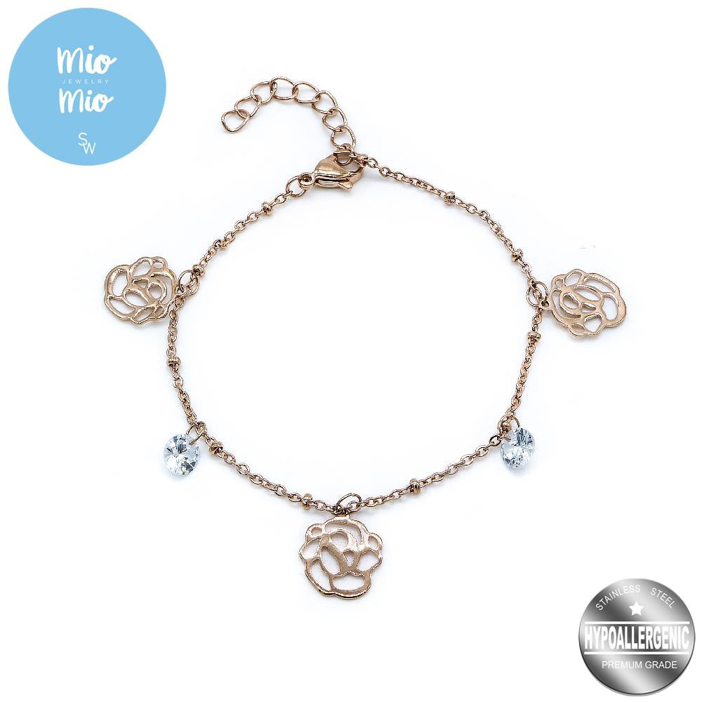 
                      
                        Gabby Rose with Stones Stainless Steel Charm Bracelet | SilverWorks
                      
                    