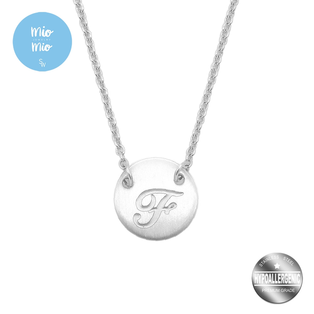 
                      
                        Mio Mio by Silverworks Fashion Letter Pendant with Rolo Chain Necklace - Fashion Accessory for Women
                      
                    