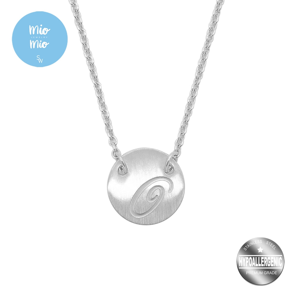 
                      
                        Mio Mio by Silverworks Fashion Letter Pendant with Rolo Chain Necklace - Fashion Accessory for Women
                      
                    