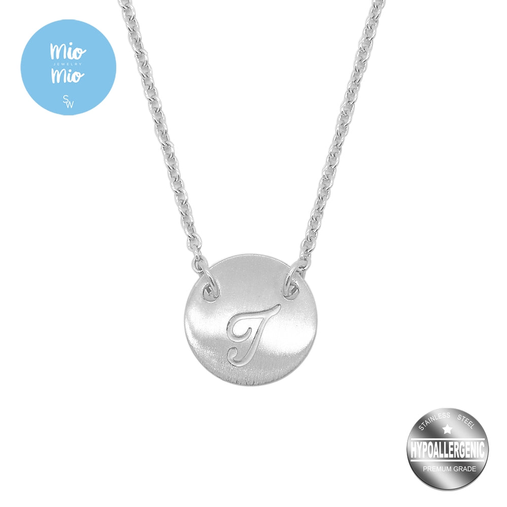 
                      
                        Mio Mio by Silverworks Fashion Letter Pendant with Rolo Chain Necklace - Fashion Accessory for Women
                      
                    