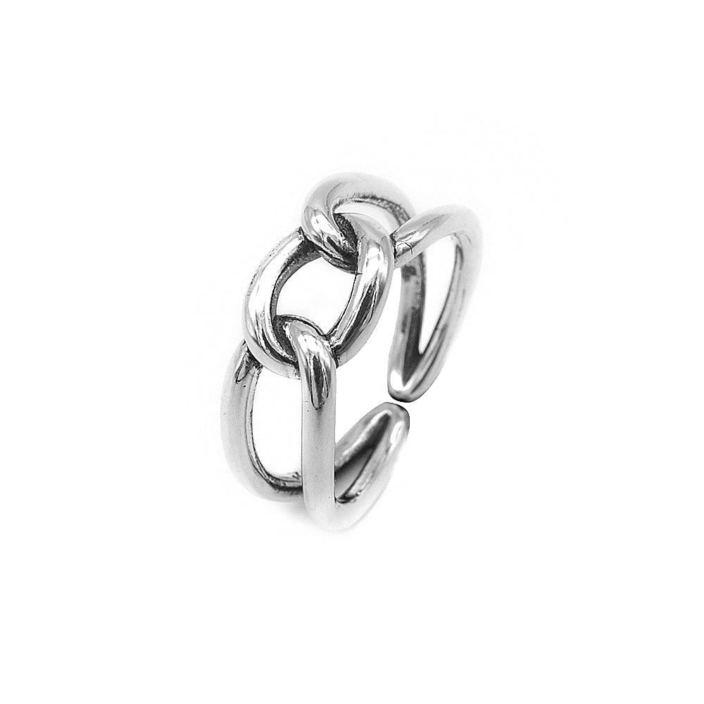 Mavie Cable Knot 925 Sterling Silver Open Ring | SilverWorks