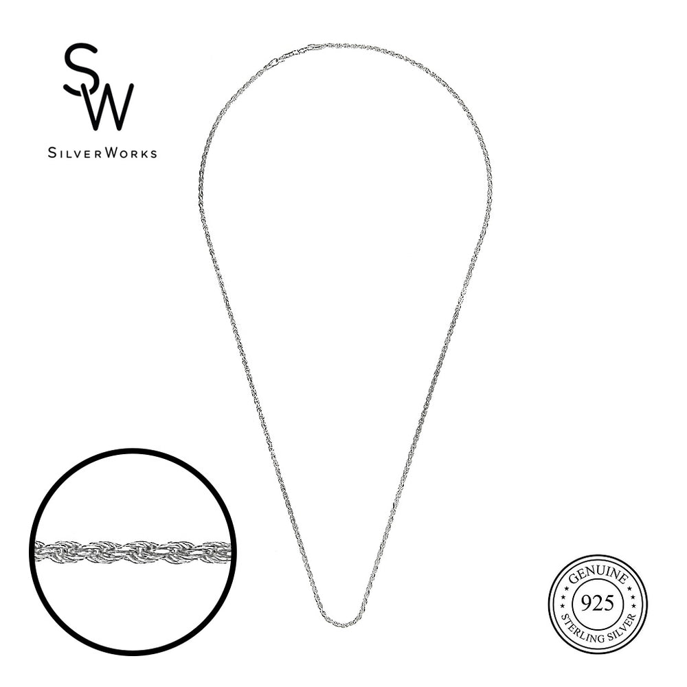 Silveworks N3090 Thick Rope Chain Necklace