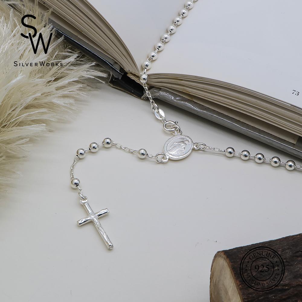 
                      
                        Silverworks Rosary Beads Necklace N3786
                      
                    