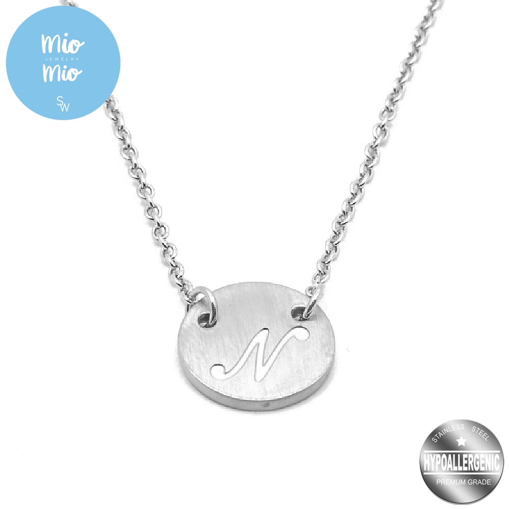 
                      
                        Mio Mio by Silverworks Fashion Letter Pendant with Rolo Chain Necklace - Fashion Accessory for Women
                      
                    