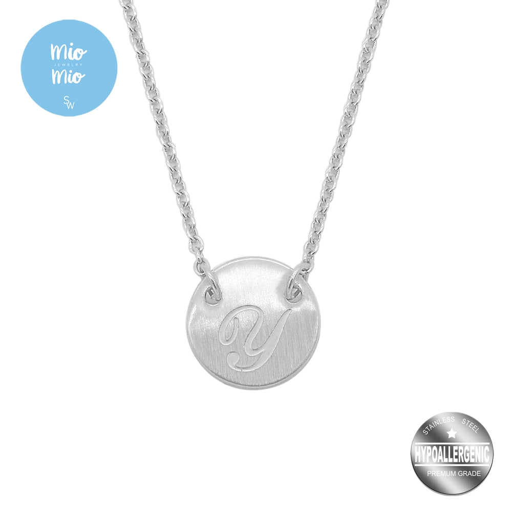 
                      
                        Mio Mio by Silverworks Fashion Letter Pendant with Rolo Chain Necklace - Fashion Accessory for Women
                      
                    