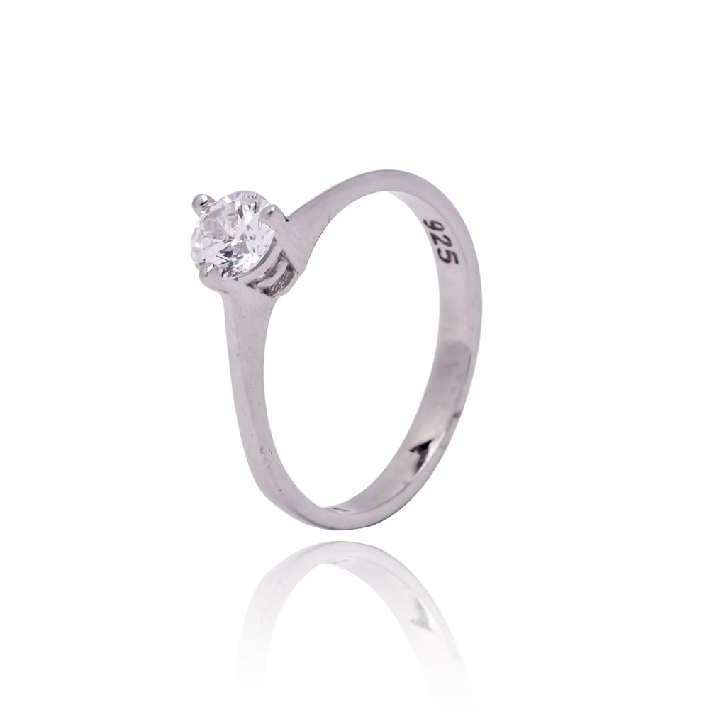 
                      
                        Emani Brilliant Cut 925 Sterling Silver Engagement Ring | SilverWorks
                      
                    