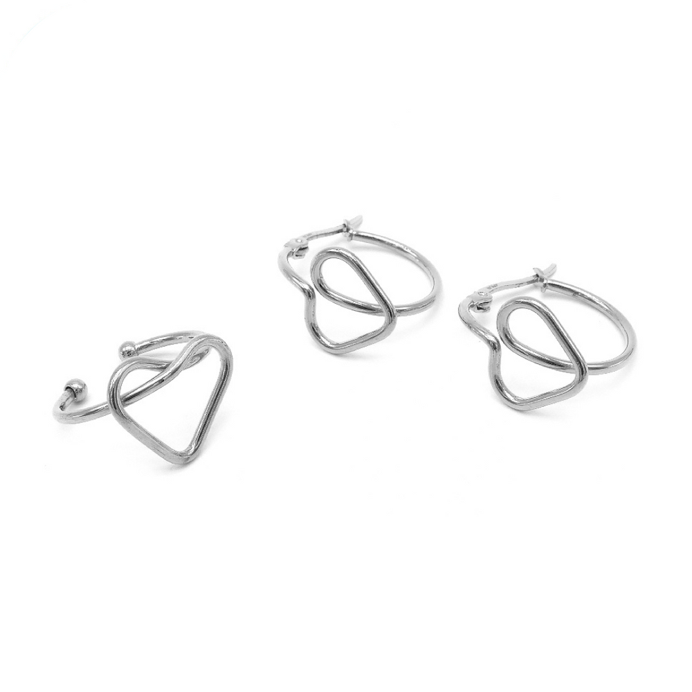 Lavinia Heart Knot Stainless Steel Jewelry Set | SilverWorks