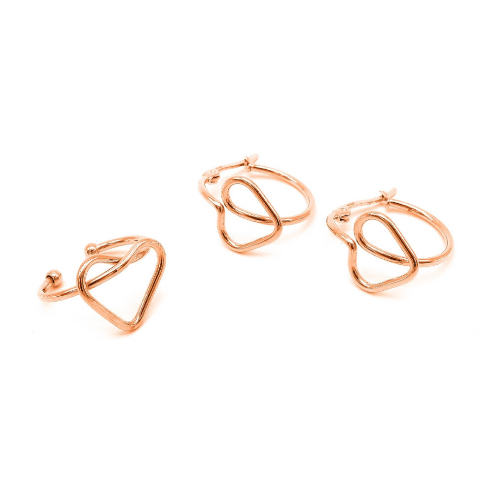 
                      
                        Mio Mio by Silverworks Heart Knot Design Ring and Earrings Set X4344/X4345/X4346
                      
                    