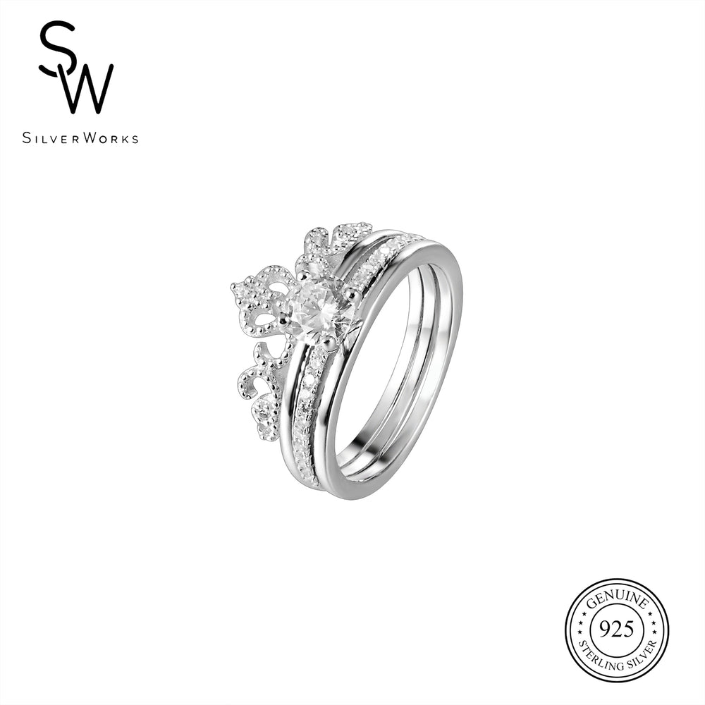 R63226 2IN 1 CROWN RING W/ CZ 4.3G