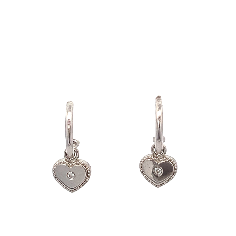 Chloe Heart 925 Sterling Silver Stud Dangling Earrings | SilverWorks