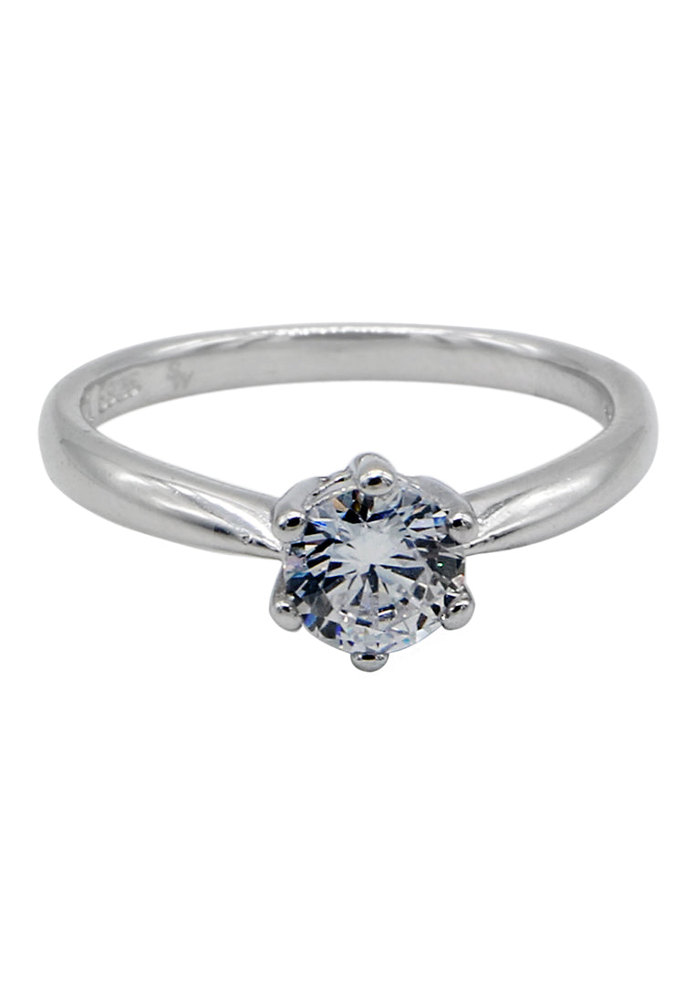 6 Prong Post 1 Round  Ring For Women R63535