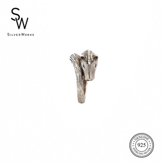 Khan Horse 925 Sterling Silver Open Ring | SilverWorks