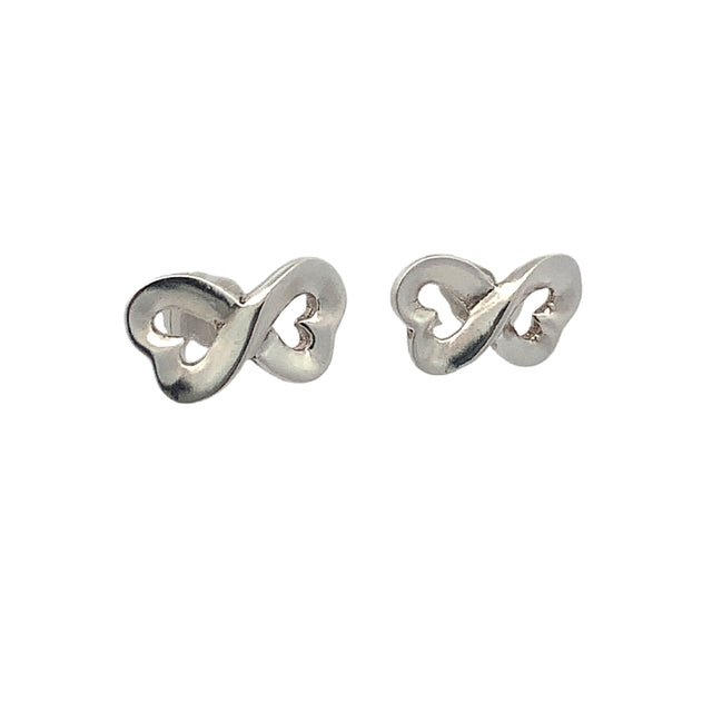 Marie Heart Infinity 925 Sterling Silver Stud Earrings | SilverWorks