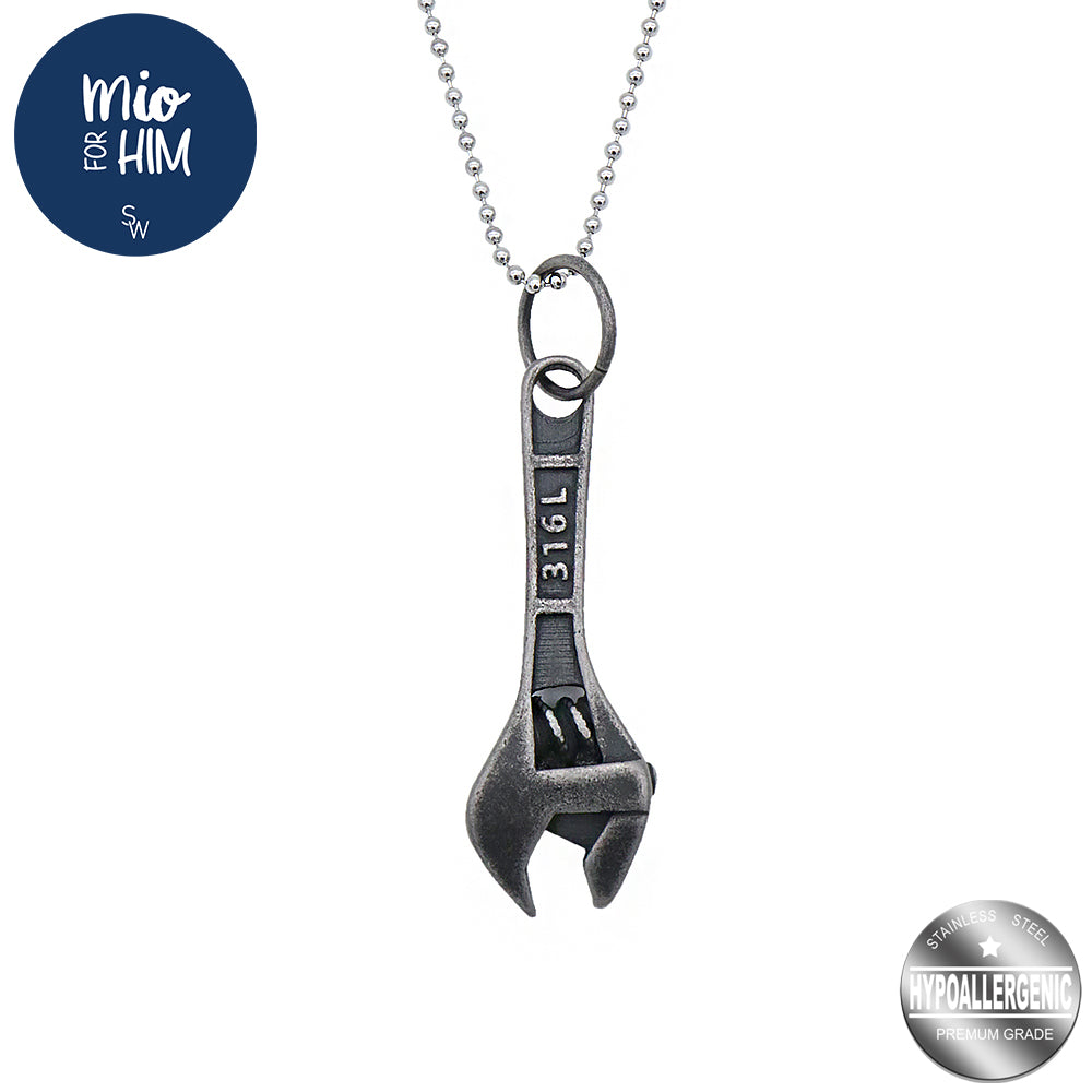 Mio Mio by Silverworks Monkey Wrench with Ball Chain Necklace