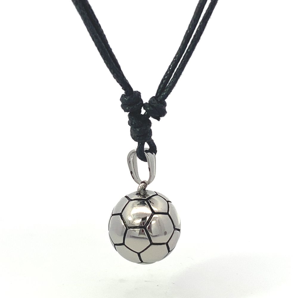 Mio Mio by Silverworks Soccer Ball Waxtail Chain Necklace