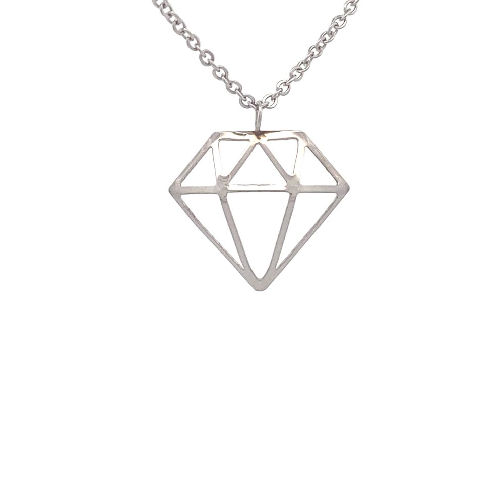 Mio Mio by Silverworks Cutout Diamond Shape Necklace