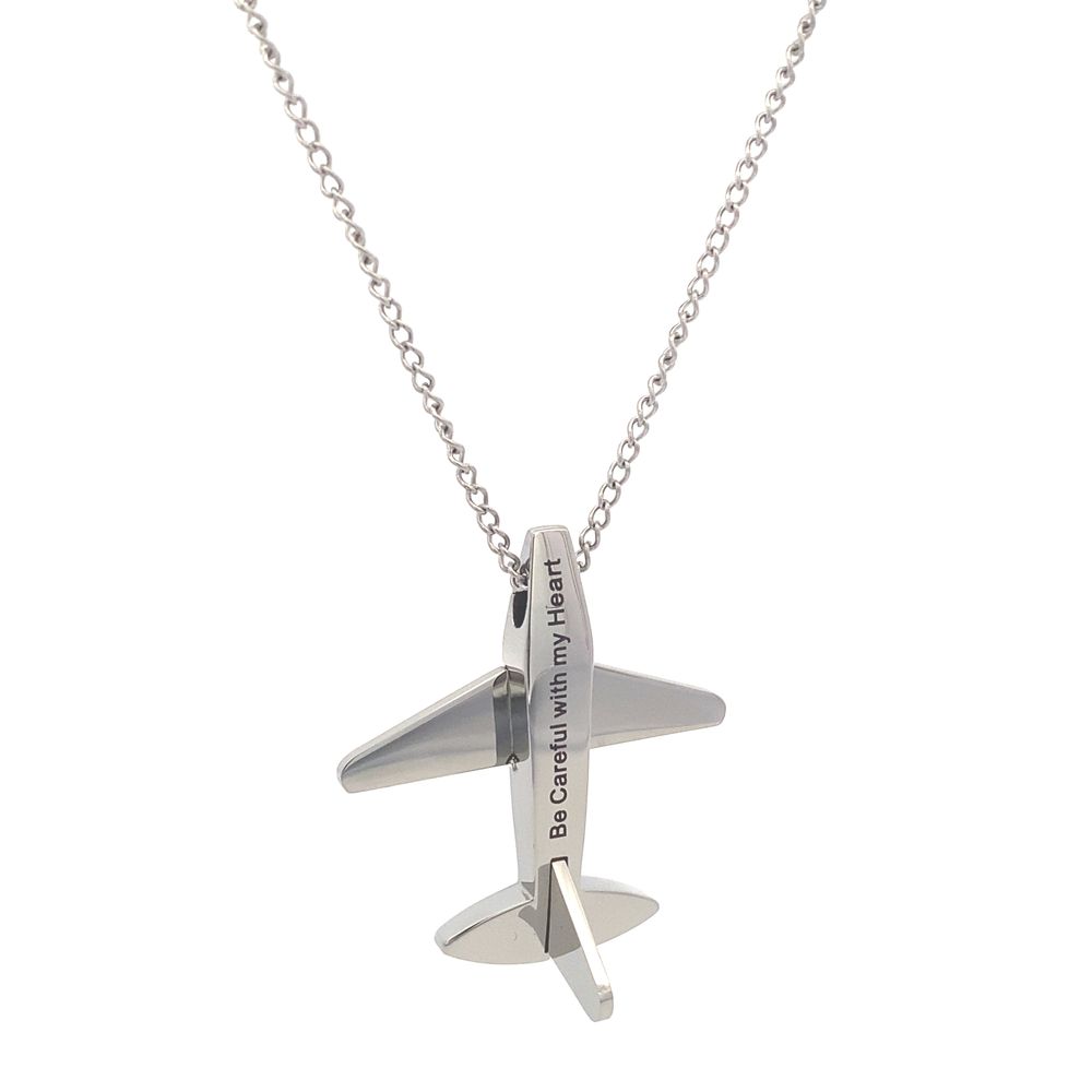 
                      
                        Mio Mio by SilverWorks Be Careful with My Heart Airplane Necklace
                      
                    