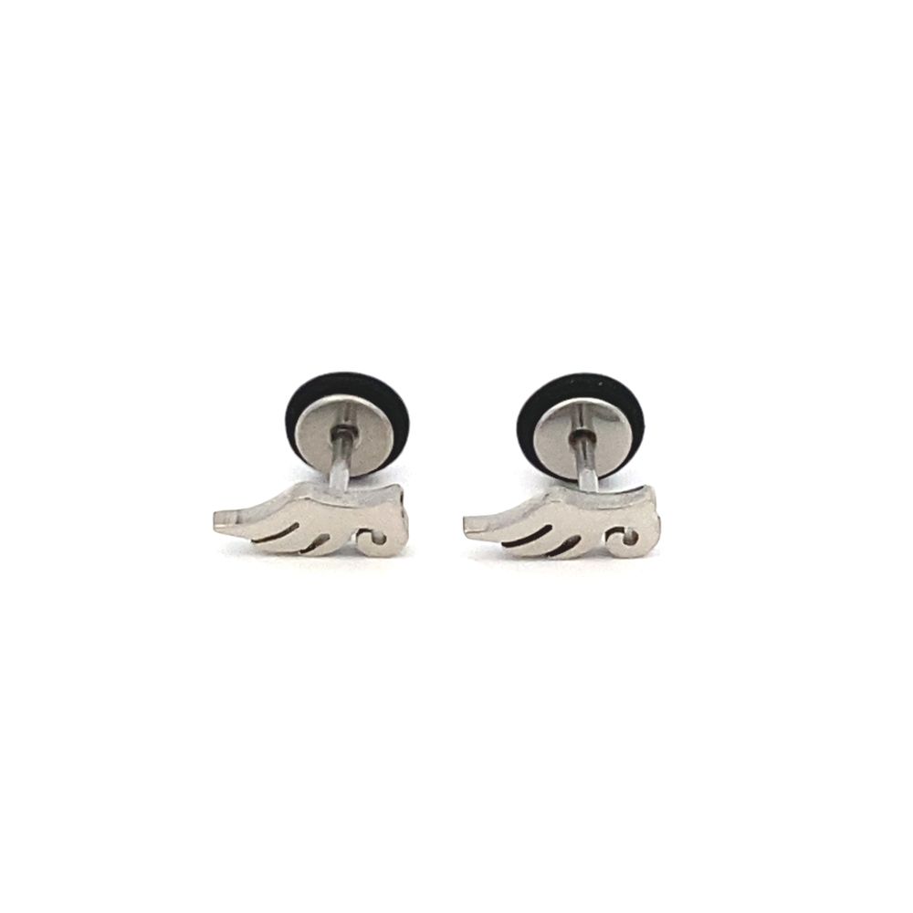 
                      
                        Wing Faux Tunnel Stainless Steel Stud Earrings | SilverWorks
                      
                    