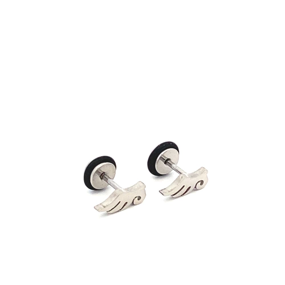 
                      
                        Wing Faux Tunnel Stainless Steel Stud Earrings | SilverWorks
                      
                    