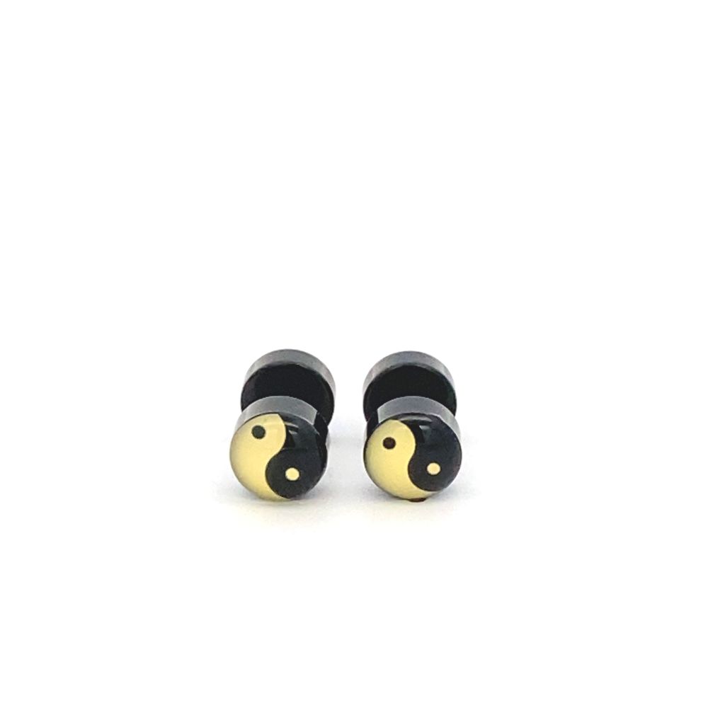 
                      
                        Yin Yang Faux Tunnel Stainless Steel Stud Earrings| SilverWorks
                      
                    