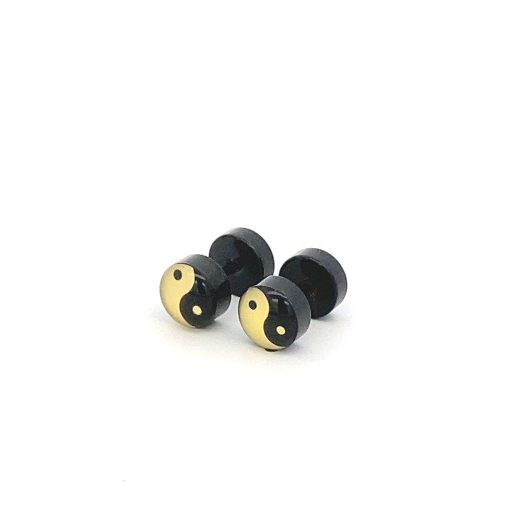 
                      
                        Yin Yang Faux Tunnel Stainless Steel Stud Earrings| SilverWorks
                      
                    