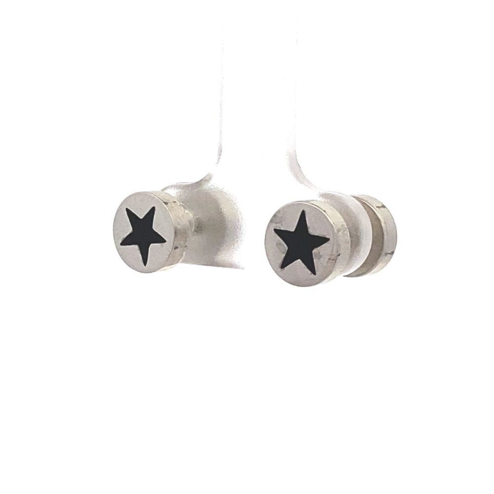 
                      
                        Black Star Faux Tunnel Stainless Steel Stud Earrings | SilverWorks
                      
                    