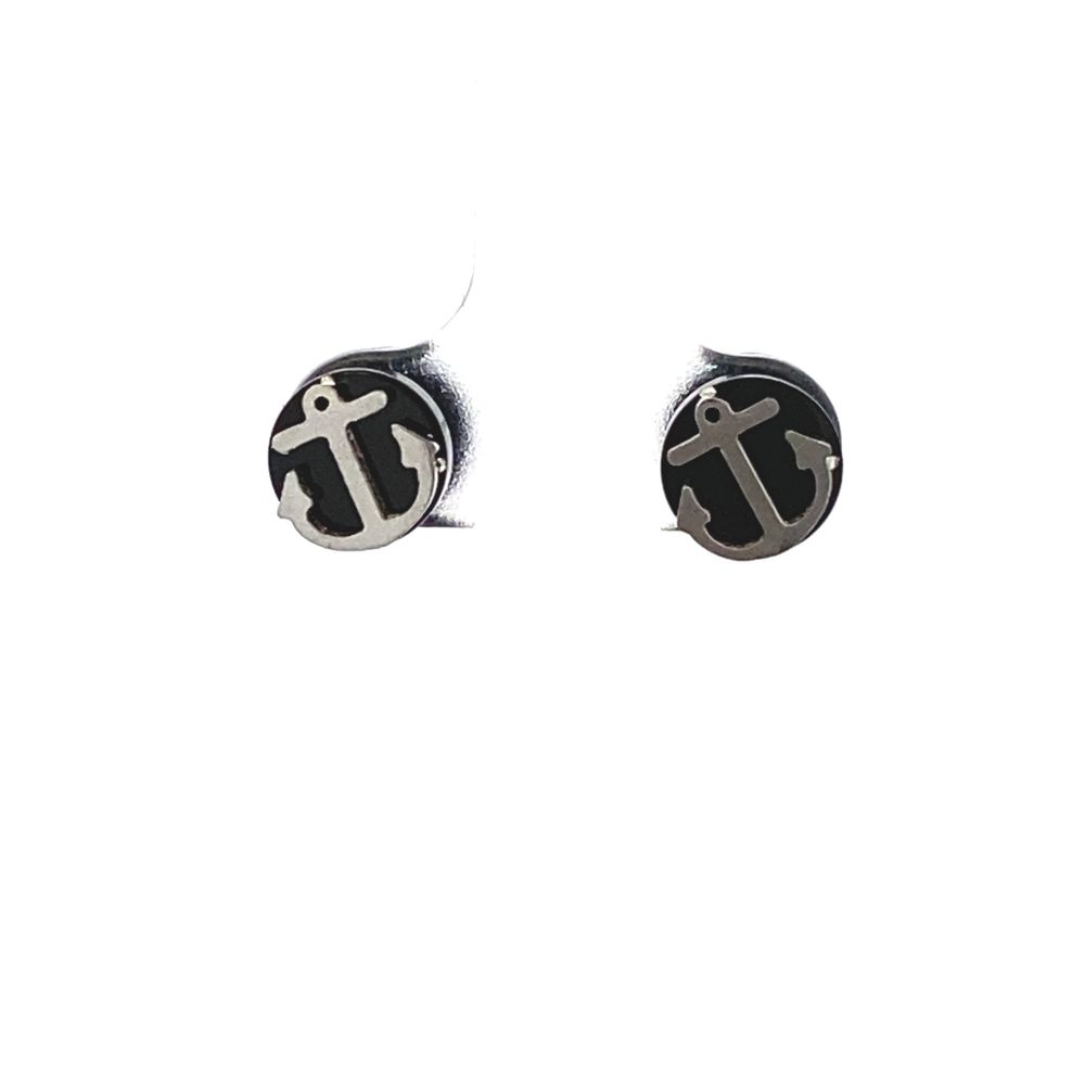 Anchor Faux Tunnel Stainless Steel Stud Earrings | SilverWorks