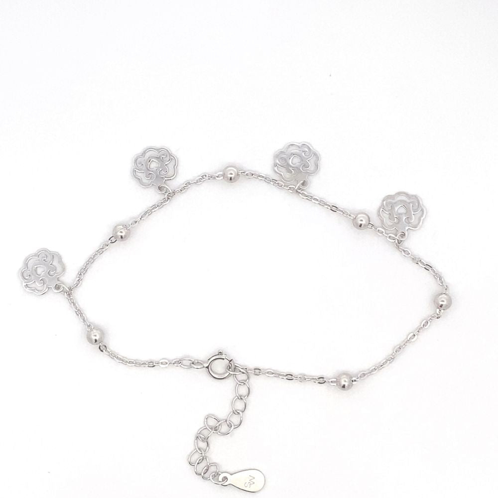 Florence Flower 925 Sterling Silver Charm Bracelet | SilverWorks