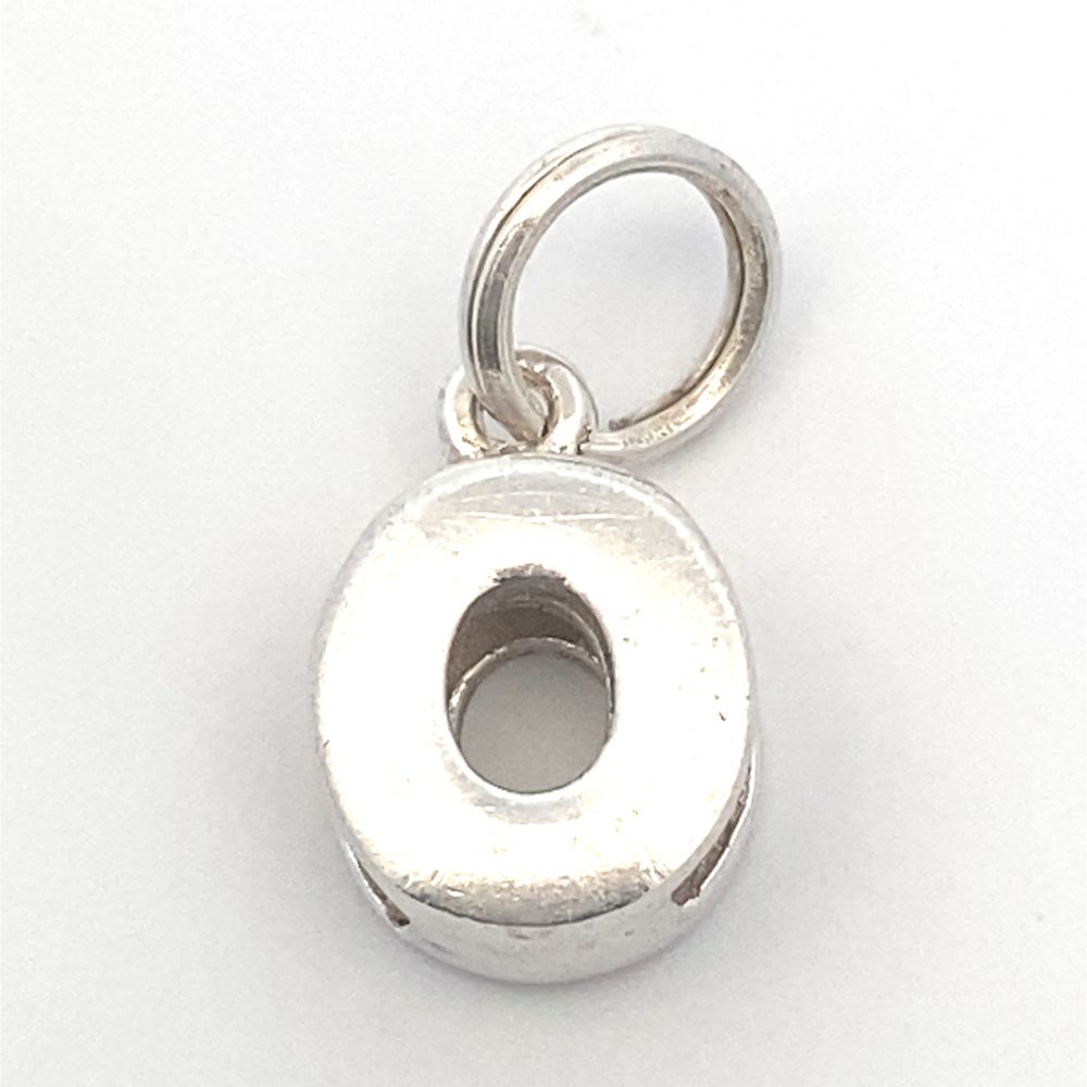 Letter O Plain 925 Sterling Silver Personalized Initial Letter Charm | SilverWorks