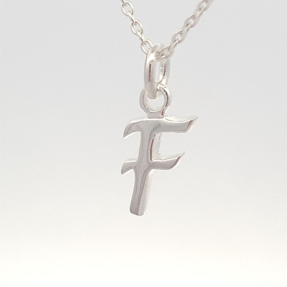 
                      
                        Monotype Personalized Initial Letter F Necklace | SilverWorks
                      
                    