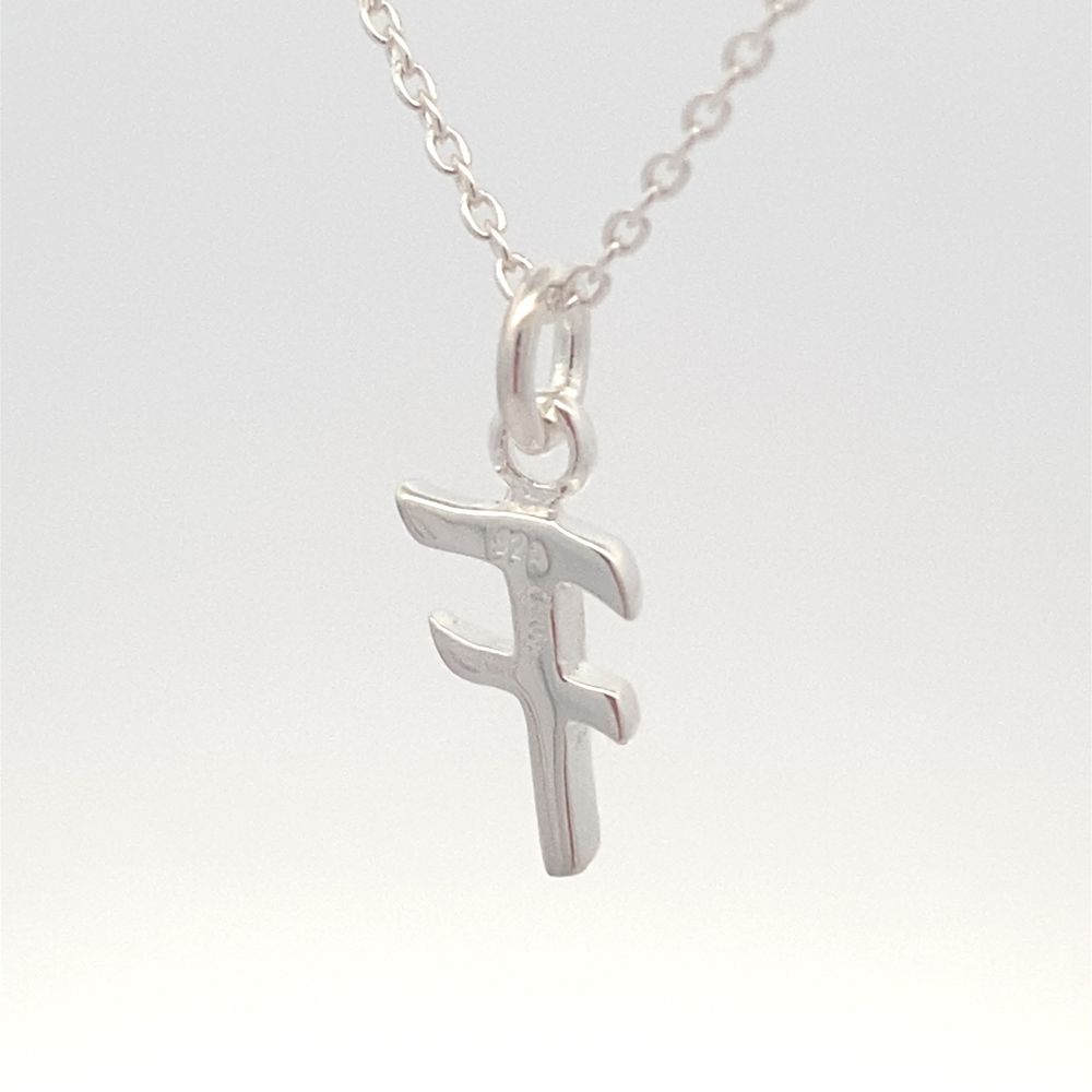 Monotype Personalized Initial Letter F Necklace | SilverWorks