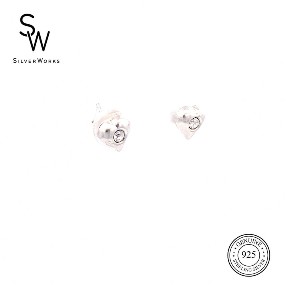 Irene Heart 925 Sterling Silver Stud Earrings | SilverWorks