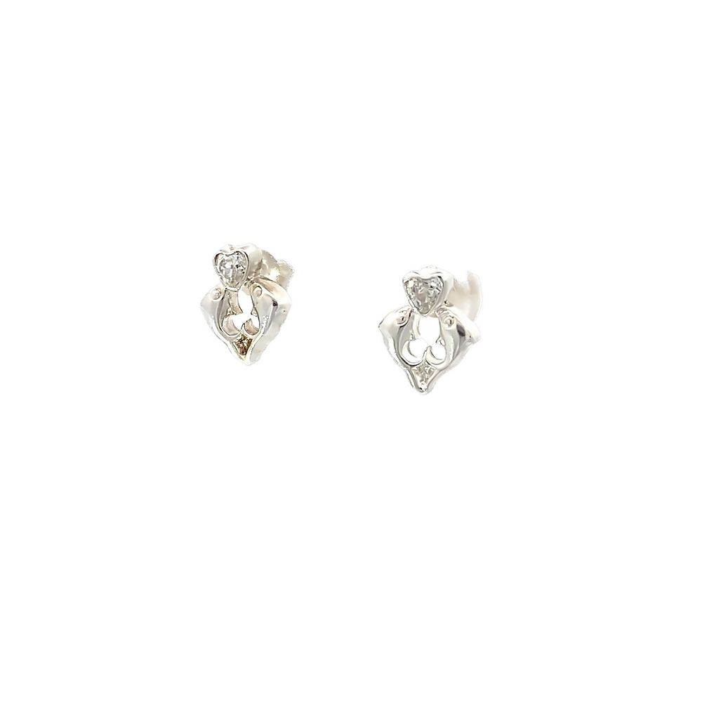 
                      
                        Selena Dolphin Heart 925 Sterling Silver Stud Earrings | SilverWorks
                      
                    