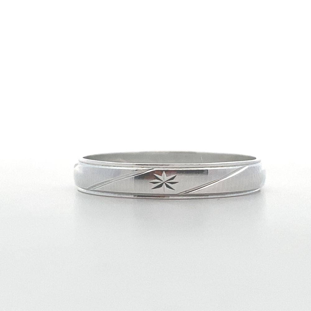 
                      
                        Asterisk Slanted Line Sandblasted Band 4mm
                      
                    