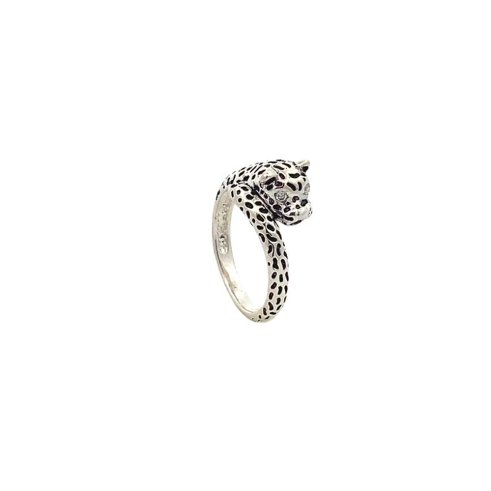 Casey Cheetah Oxidized 925 Sterling Silver Ring | SilverWorks