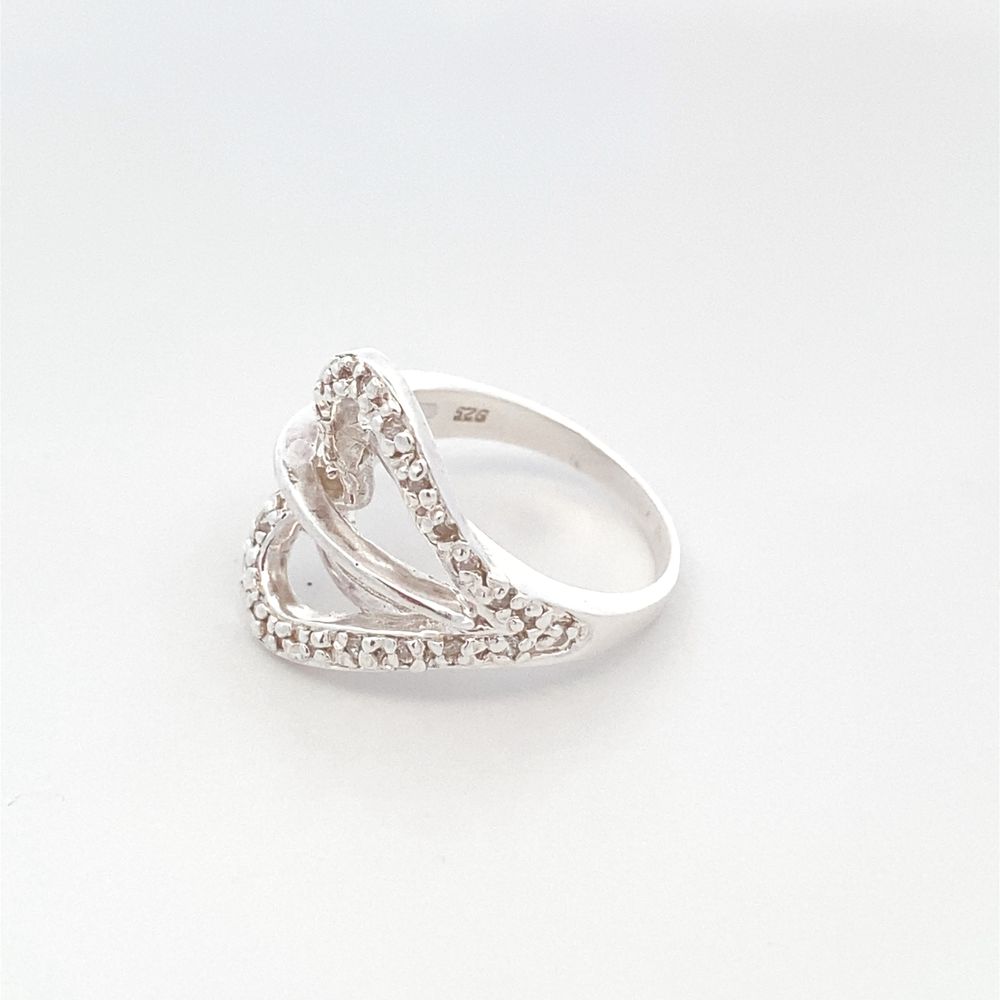 Ring with Side Heart Cubic Zirconia R52195