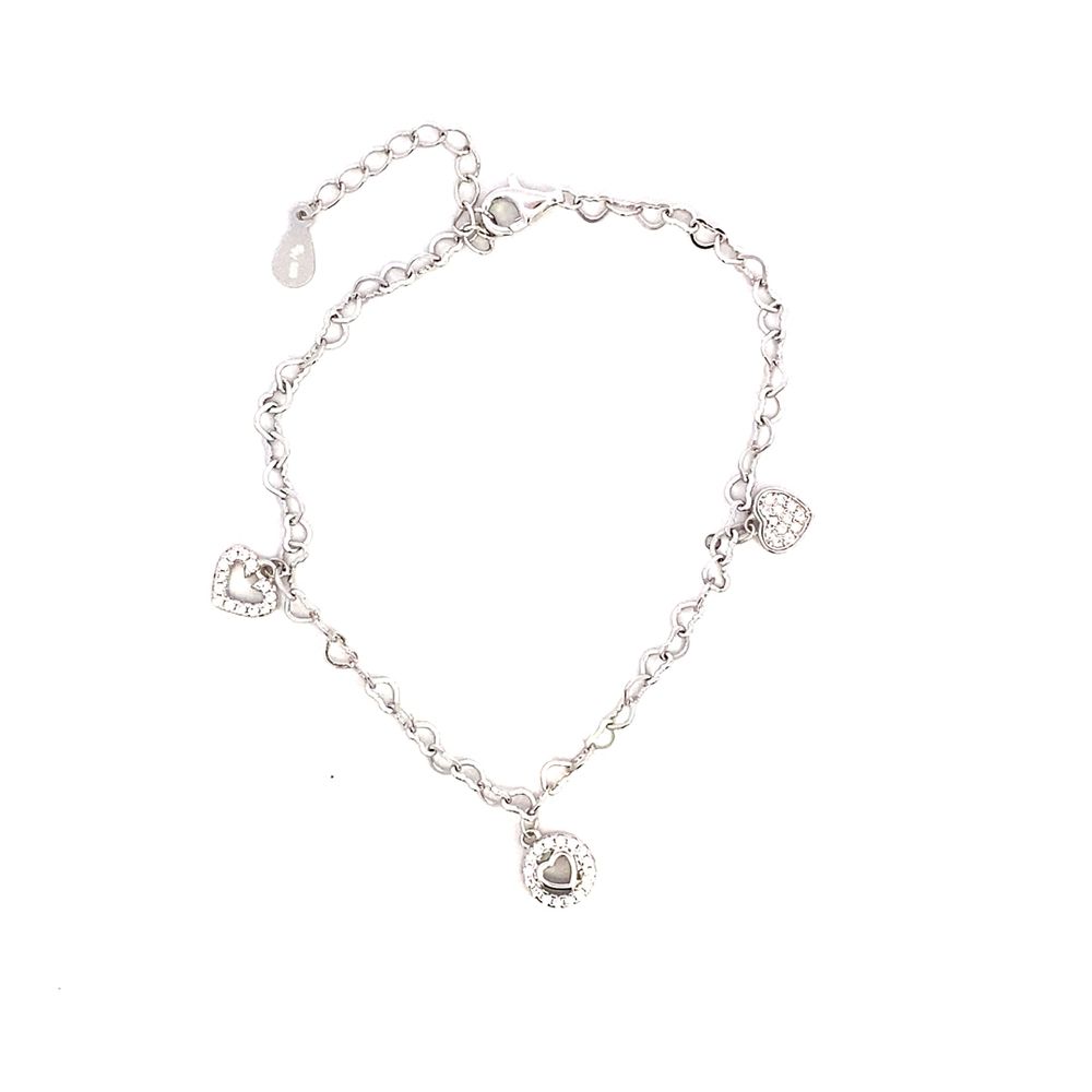 
                      
                        Heart Chain Drop Heart, Halo Cutout Heart Bracelet For Women B5052
                      
                    