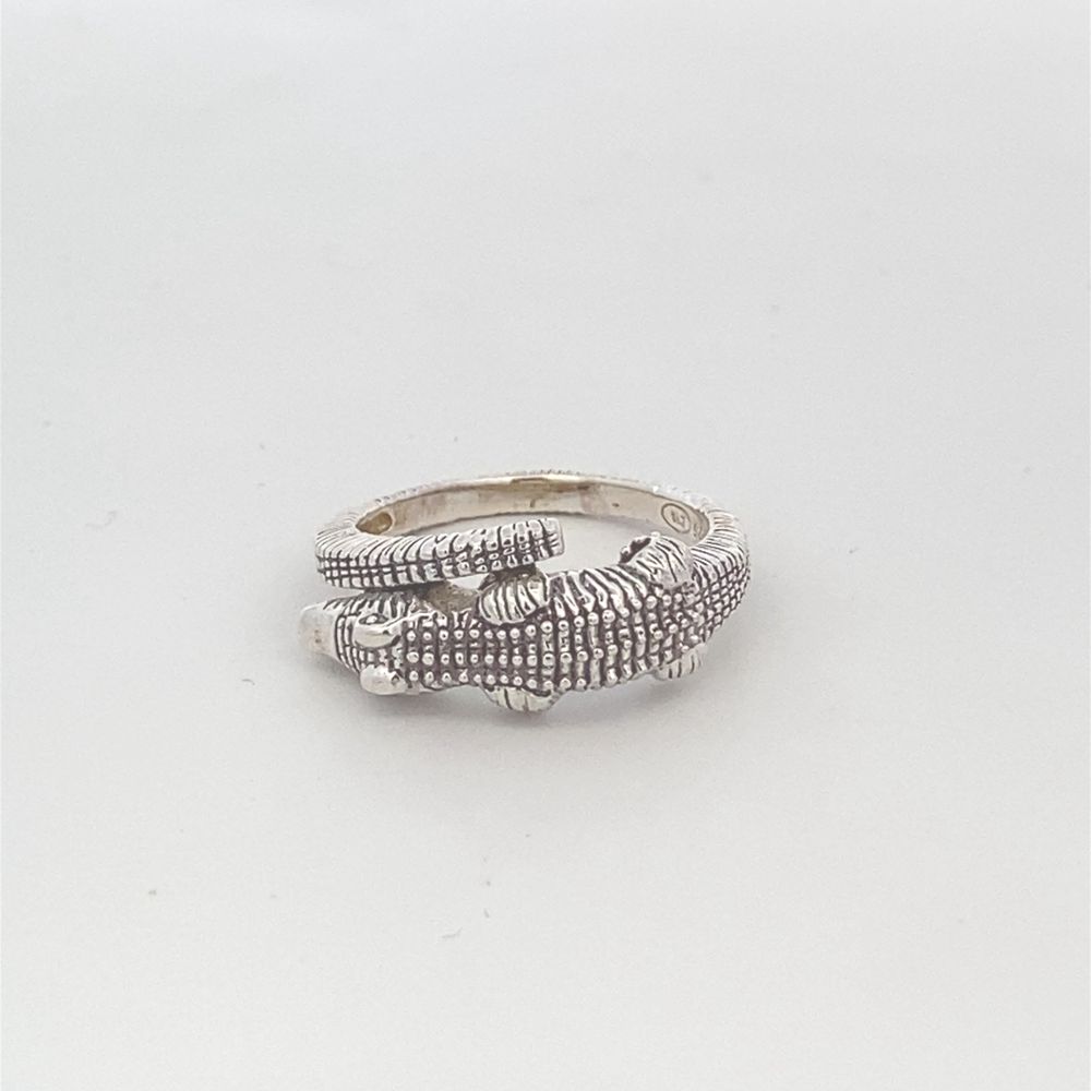 R60067 CROCODILE RING OXIDIZE