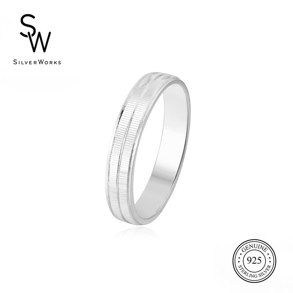 Erica 925 Sterling Silver Wedding Band Ring | SilverWorks