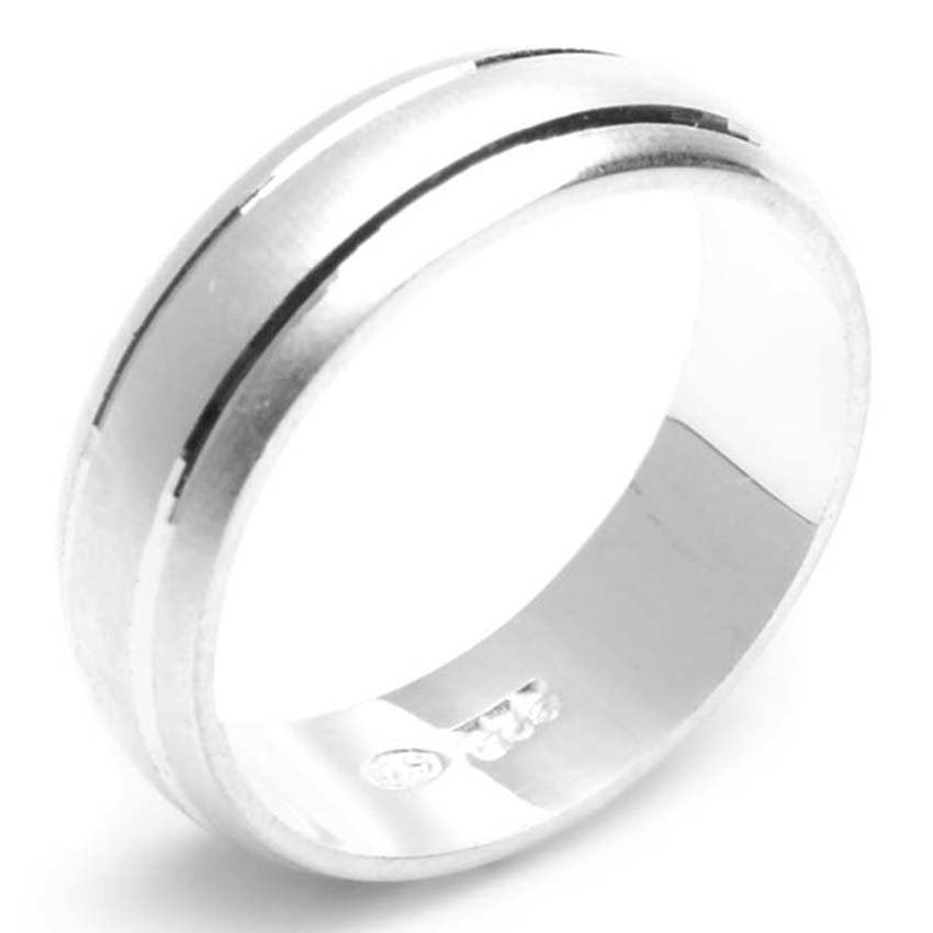 Ryle Sandblasted 925 Sterling Silver Wedding Band Ring | SilverWorks