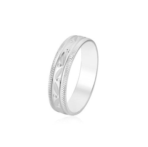 
                      
                        Silver Dot & Zigzag Design Band Ring
                      
                    